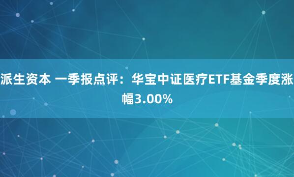 派生资本 一季报点评：华宝中证医疗ETF基金季度涨幅3.00%